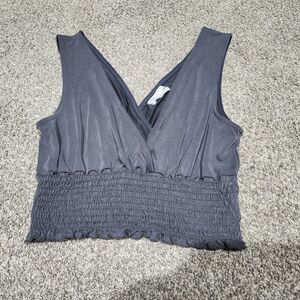 Urban Outfitters Elegant Charcoal Sleeveless Crop Top Size Medium